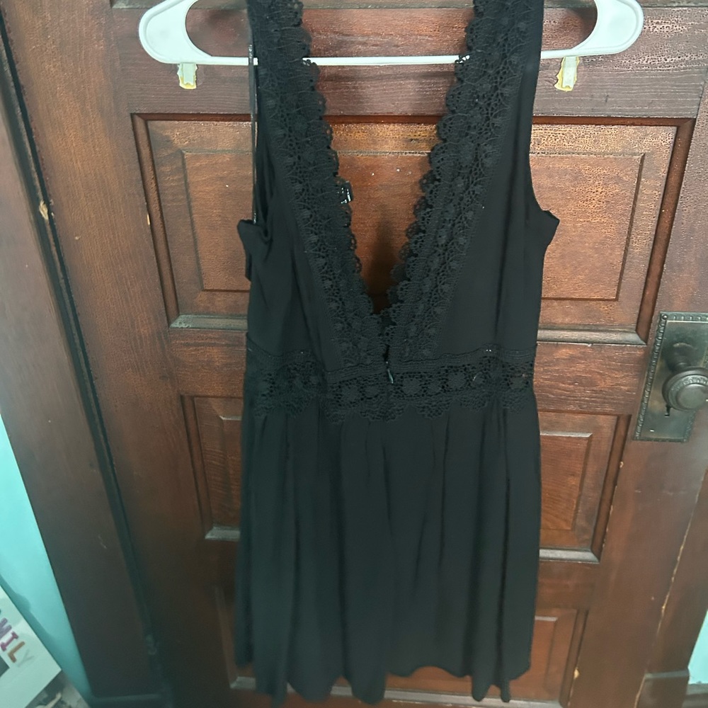Little Black Dress with Lace Detail